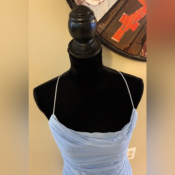 ✨✨Light Blue Ruched Mini Dress - Picture 2 of 5